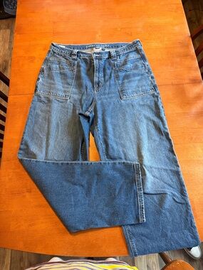 American Eagle Outfitters super high rise baggy straight jeans